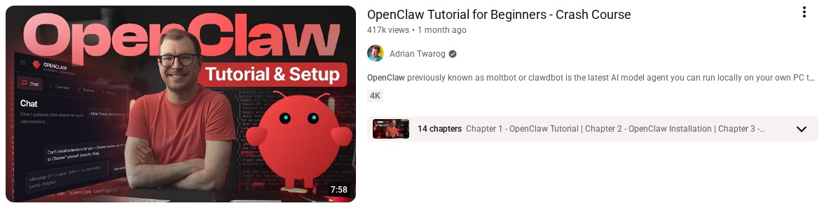 OpenClaw Tutorial for Beginners - Crash Course