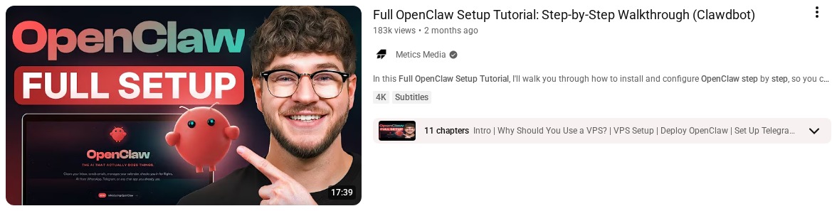 Full OpenClaw Setup Tutorial: Step-by-Step Walkthrough (Clawdbot)